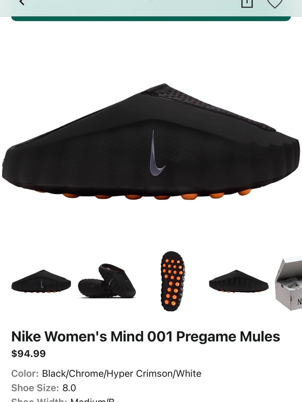 Nike 001 Mind slides for women size 8